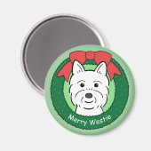 Westie Christmas Magnet (Vorderseite/Rückseite)