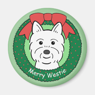 Westie Christmas Magnet