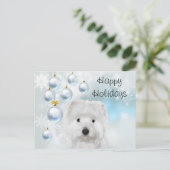 Westie Christmas Postkarte (Stehend Vorderseite)