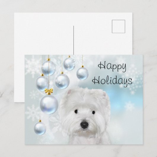 Westie Christmas Postkarte (Vorne/Hinten)