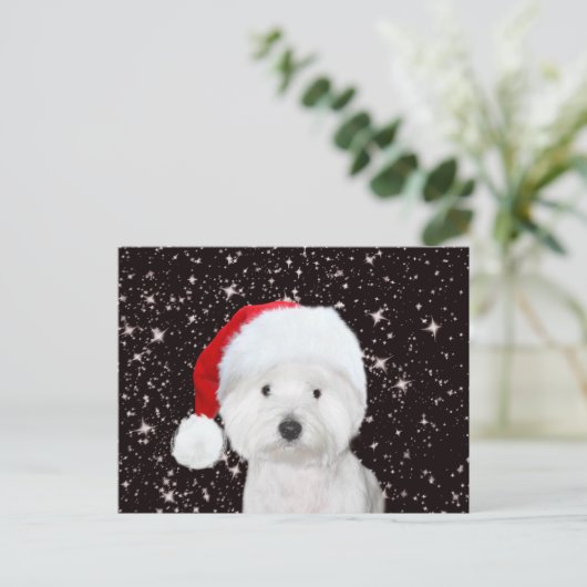 Westie Christmas Postkarte (Stehend Vorderseite)