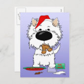 Westie Christmas Santa Feiertagspostkarte (Vorne/Hinten)