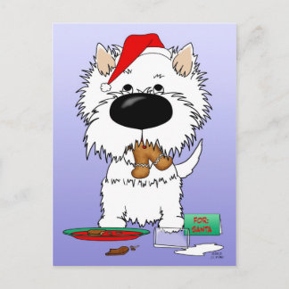 Westie Christmas Santa Feiertagspostkarte