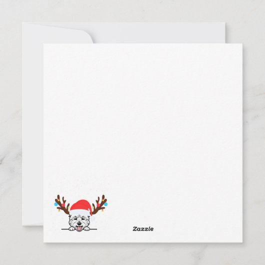 Westie Christmas Scene Feiertagskarte (Rückseite)