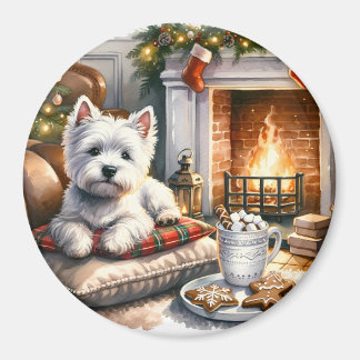 Westie Christmas Scene Magnet