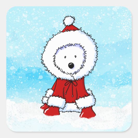 Westie Christmas Stickers (Vorderseite)