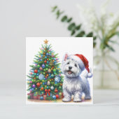 Westie Christmas Tree Feiertagskarte (Stehend Vorderseite)
