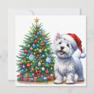 Westie Christmas Tree Feiertagskarte