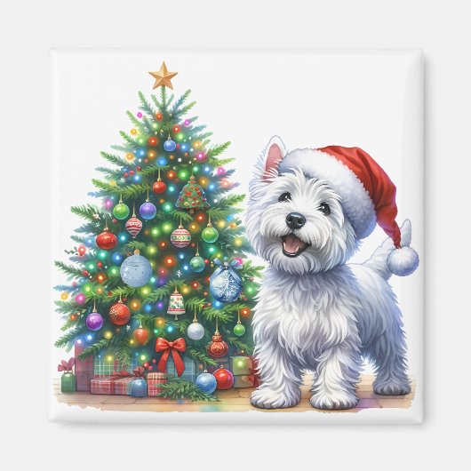 Westie Christmas Tree Magnet (Vorne)
