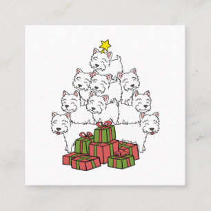 Westie Christmas Tree Quadratische Visitenkarte