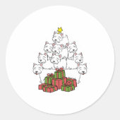 Westie Christmas Tree Runder Aufkleber (Vorderseite)