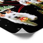 Westie Christmas Tree Westie Santa Hat Lights Xmas Poster (Ecke)
