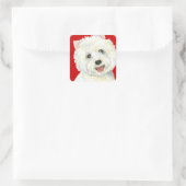 Westie Color Block Quadratischer Aufkleber (Tasche)