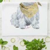 Westie Cowboy in Gelb Handtuch (Gefaltet)