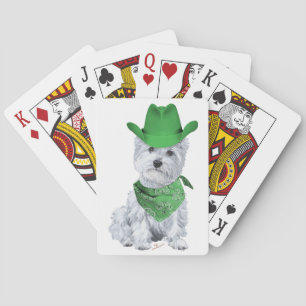 Westie Cowboy in Grün Spielkarten