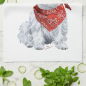 Westie Cowboy in Red Geschirrtuch (Gefaltet)