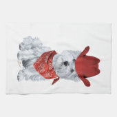 Westie Cowboy in Red Geschirrtuch (Horizontal)