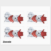 Westie Cowboy in Red Rechteckiger Aufkleber (Blatt)