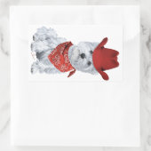 Westie Cowboy in Red Rechteckiger Aufkleber (Tasche)