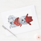 Westie Cowboy in Red Rechteckiger Aufkleber (Umschlag)