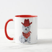 Westie Cowboy in Red Tasse (Links)