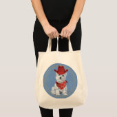 Westie Cowboy on Denim Tragetasche (Vorderseite (Produkt))
