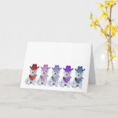 Westie Cowboys alle in einer Reihe Karte (Gelbe Blume)