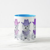 Westie Cowboys alle in einer Reihe Tasse (Zentrum)