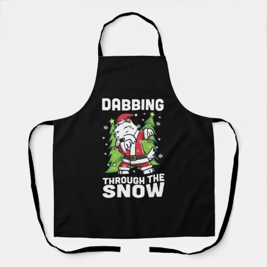 Westie Dabbing Christmas Schürze (Vorderseite)