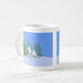 Westie Dekorieren eines Weihnachtsbaumes im Wald Kaffeetasse (Vorderseite Links)