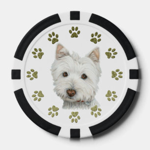 Westie Dog Art Poker Chips