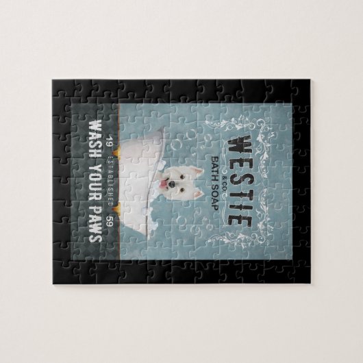 Westie Dog Bath Soap West Highland White Terrier Puzzle (Horizontal)