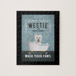 Westie Dog Bath Soap West Highland White Terrier Puzzle