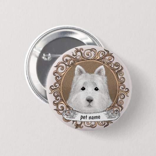 Westie Dog Button (Vorne & Hinten)