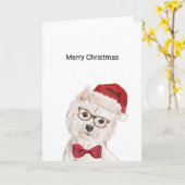 Westie Dog Christmas Card Karte (Gelbe Blume)