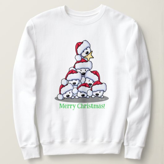 Westie Dog Christmas Tree T-Shirt Sweatshirt (Design vorne)