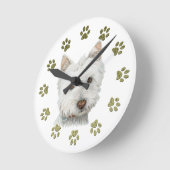 Westie Dog Clock Runde Wanduhr (Winkel)