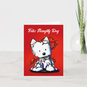 Westie Dog Fluffybutt Weihnachtskarte Feiertagskarte