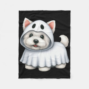 Westie Dog Halloween Kostüm Ghost West Terrier Fleecedecke