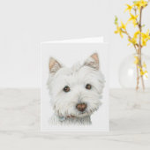Westie Dog Karte (Gelbe Blume)