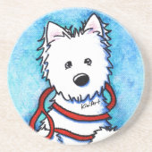 Westie Dog & Leash Untersetzer (Vorne)