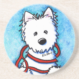 Westie Dog & Leash Untersetzer