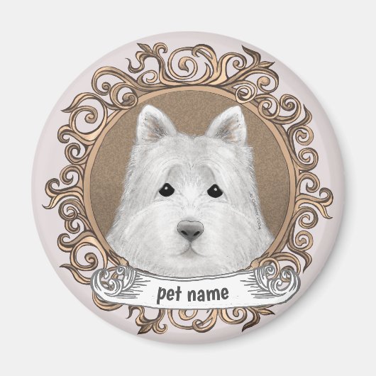 Westie Dog Magnet (Vorne)