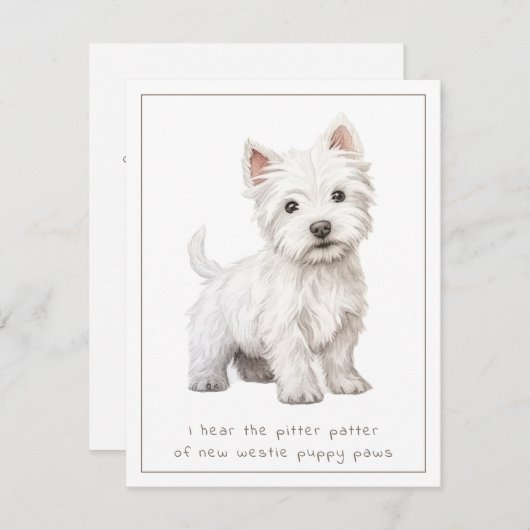Westie Dog New Puppy Gratulations Card (Vorne/Hinten)