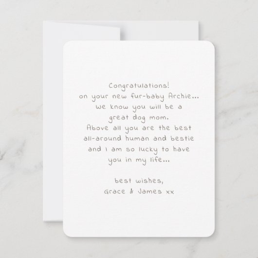 Westie Dog New Puppy Gratulations Card (Rückseite)