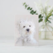 Westie Dog Portrait Postkarte (Stehend Vorderseite)