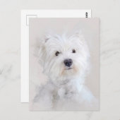Westie Dog Portrait Postkarte (Vorne/Hinten)