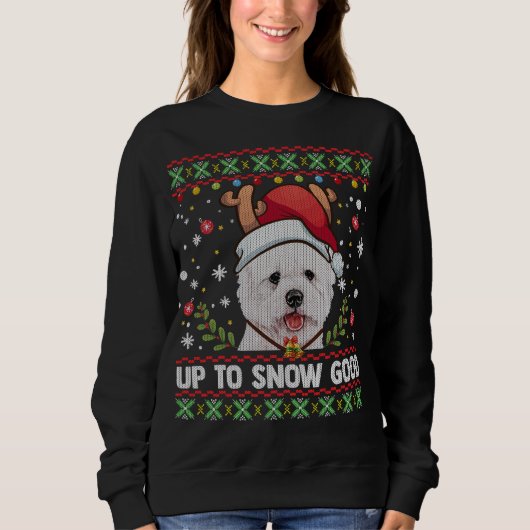 Westie Dog Reindeer Christmas Ugly Sweater Sweatshirt (Vorderseite)