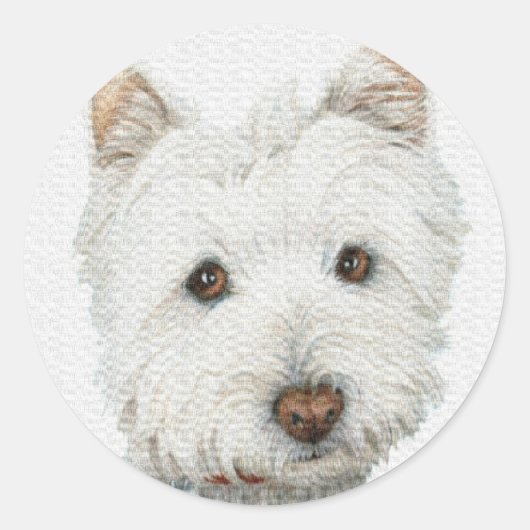 Westie Dog Runder Aufkleber (Vorderseite)