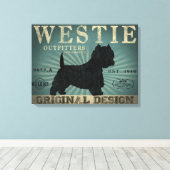 Westie Dog Rustic Art Leinwand (Insitu (Holzboden))